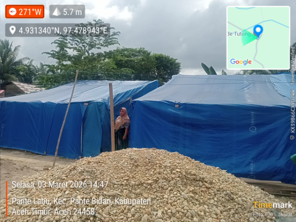 Tiga bulan pascabanjir Aceh Timur, ratusan warga Pante Labu masih bertahan di tenda darurat. Pembangunan 204 huntara belum rampung, sementara kebutuhan pangan dan kesehatan kian mendesak.