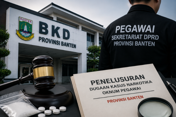 BKD Provinsi Banten menyatakan tengah melakukan koordinasi dan penelusuran administratif terkait pengaduan dugaan keterlibatan oknum pegawai aktif di lingkungan Sekretariat DPRD Provinsi Banten dalam perkara narkotika.(Foto Ilustrasi by AI).