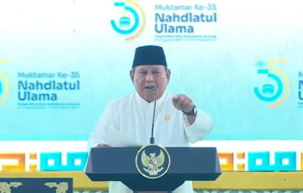 Muktamar Ke-35 NU secara resmi ditutup Presiden Prabowo Subianto di Pondok Pesantren Bahrul Ulum, Tambakberas, Jombang, Senin (31/8/2026).