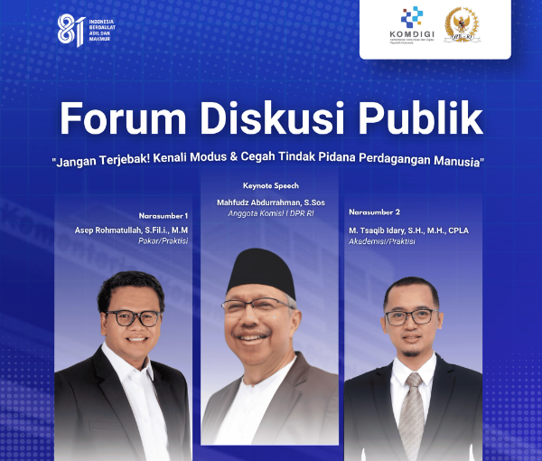 Anggota Komisi I DPR RI Mahfudz Abdurahman mendorong pencegahan Tindak Pidana Perdagangan Orang (TPPO) diperkuat sejak dari hulu melalui edukasi, literasi masyarakat, pengawasan, dan sinergi lintas sektor.