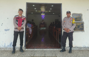 Pos Pam 1 Polsek Barumun Tengah Gelar Pengamanan Ibadah Gereja di Hari Minggu