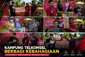 Telkomsel Gelar “Kampung Telkomsel” di Lebak, Senam Sehat dan Turnamen Voli Bertabur Dooprize 