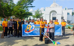 Kapolres Padang Lawas Pimpin Bakti Sosial Religi Sambut HUT Bhayangkara ke-80, Bersihkan Rumah Ibadah dan Salurkan Bantuan